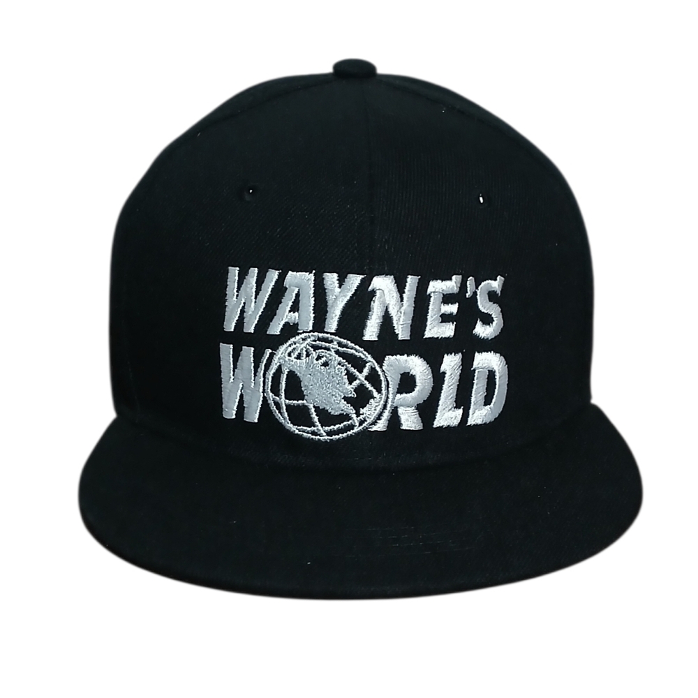 Waynes World Flat Brim, Embroidered Cap World Dad Baseball Snapback